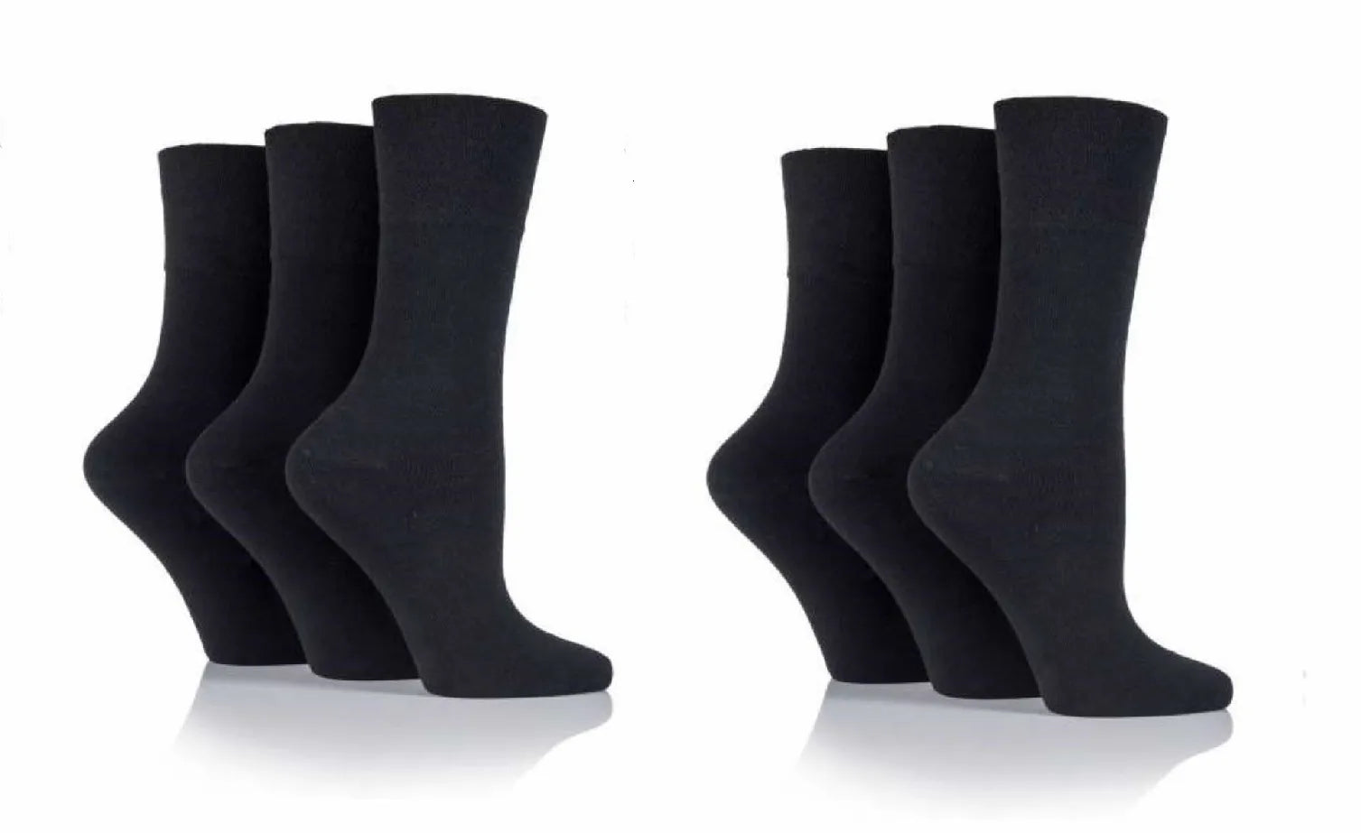 Ladies Diabetic Gentle-Grip Socks in Black